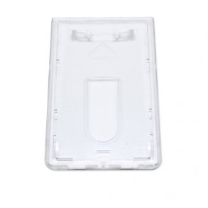 Transparent frosted kortholder i h�rd plast til 1 kort, vertikal