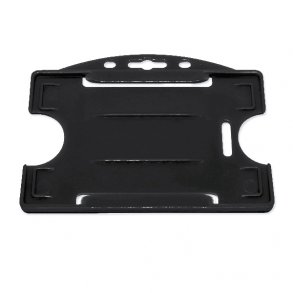 Sort �ben kortholder i h�rd plast til 1 kort, horisontal eller vertikal