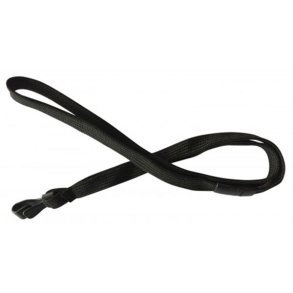 Sort nglesnor / lanyard 10 mm med plast krog