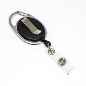 Yoyo med carabinhage og blteclip, sort